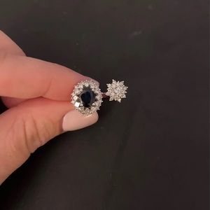 New women ring sapphire and diamonds size 8